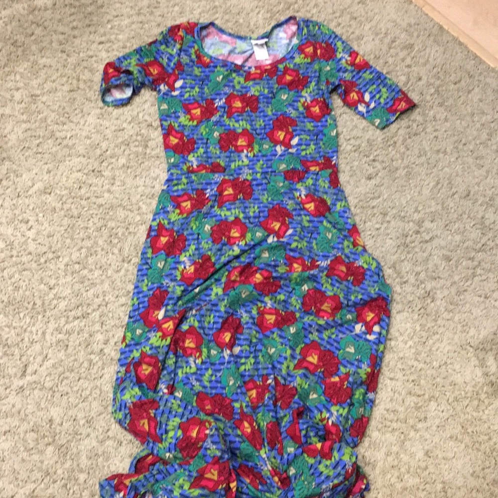 LULAROE large ANA maxi floral rose dress